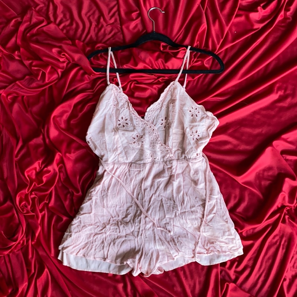 Pink doily romper